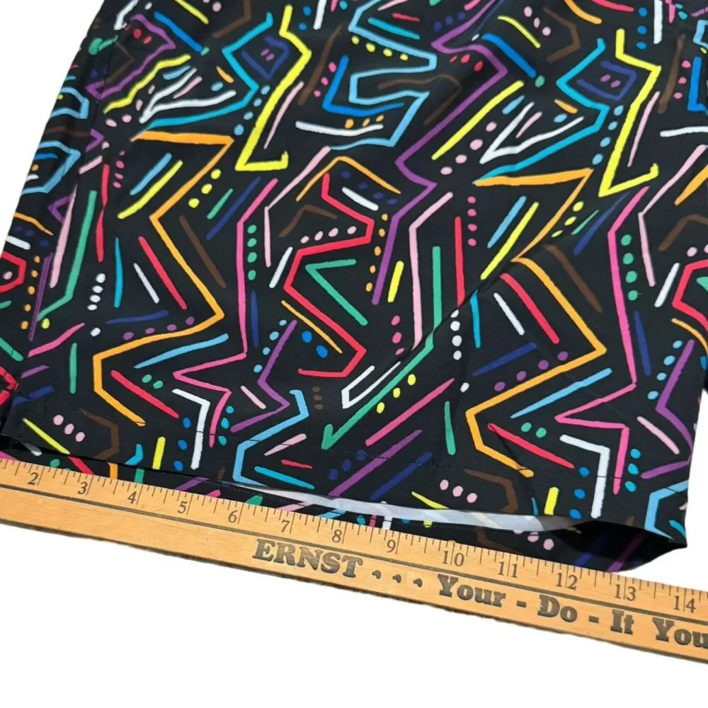 Chubbies Mens Swim Trunks XXXL Black Neon Geometric Scribble Mesh 7